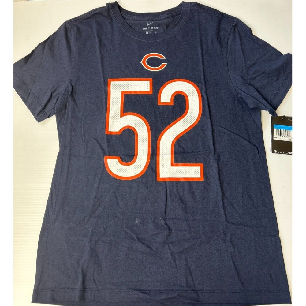 Nike NFL Chicago Bears KHALIL MACK 52 Jersey Style Navy T-Shirt Mens Size Medium